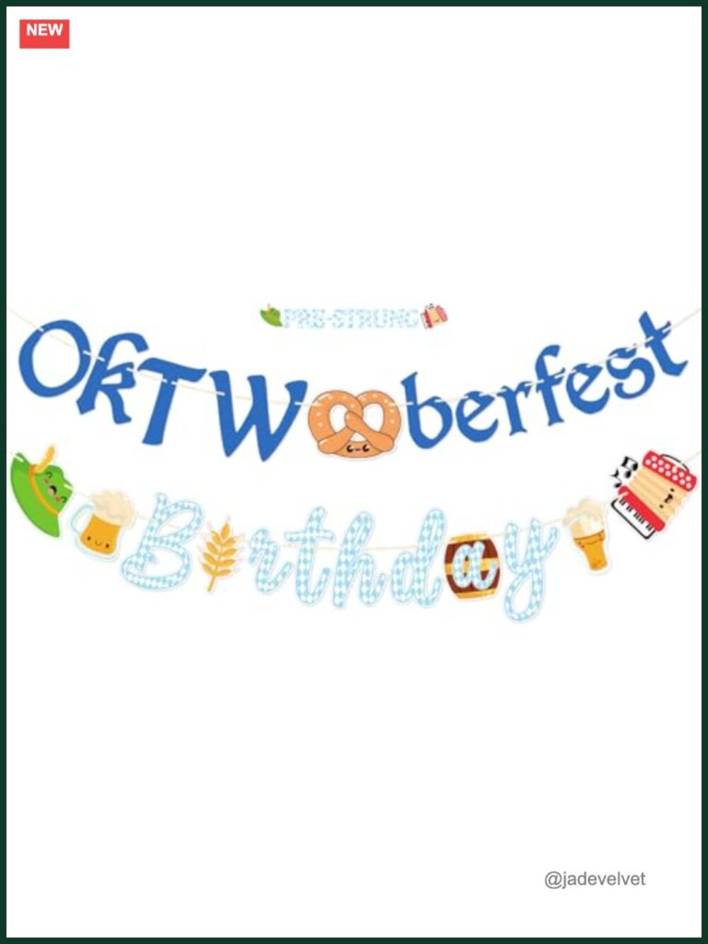 Oktoberfest 2nd Birthday Banner, Pre-Strung Cardstock Party Decor